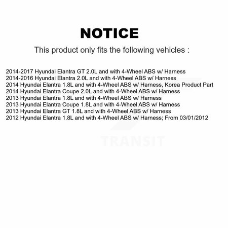 Mpulse Front Right ABS Wheel Speed Sensor For Hyundai Elantra GT Coupe SEN-2ABS2814